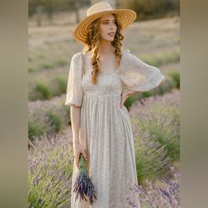 Morning Lavender babydoll maxi dress